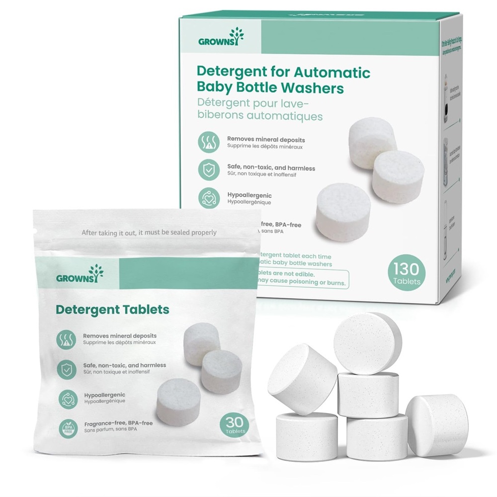 New Grownsy Detergent Baby Bottle Washing Tablets for Momcozy Baby Brezza 130pc